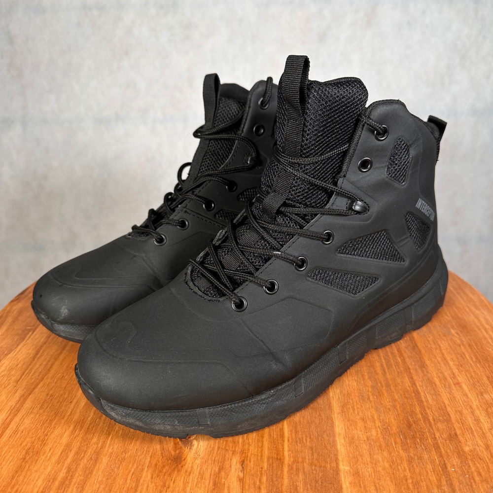 Interceptor Tactical Boots Men Size 11 Black Good MNIN20AG001 Lace Up Work Mesh